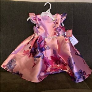 Elegant Pink Floral Kids Formal Dress